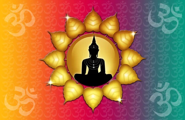Estátua de Buda com símbolo Om — Fotografia de Stock