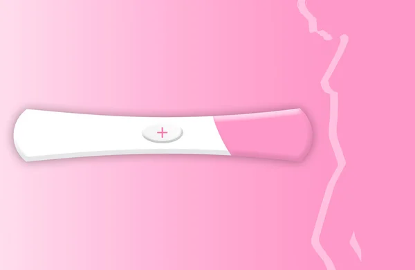 怀孕测试呈阳性反应 — 图库照片