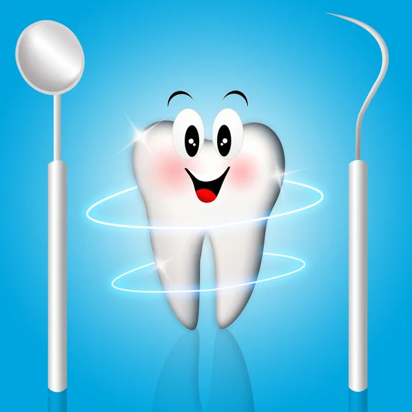 Tooth with dental tools — Stock Photo, Image