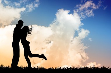 gün batımında sevenler