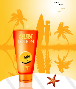 Güneş Losyonu yaz zemin