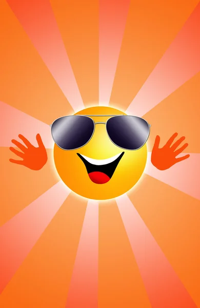 Sun with sunglasses — Stock Photo, Image