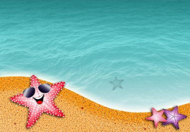 Deniz yıldızı, güneş plaj