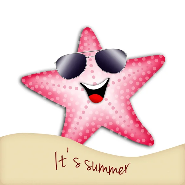 Starfish with sunglasses — Stock Photo, Image