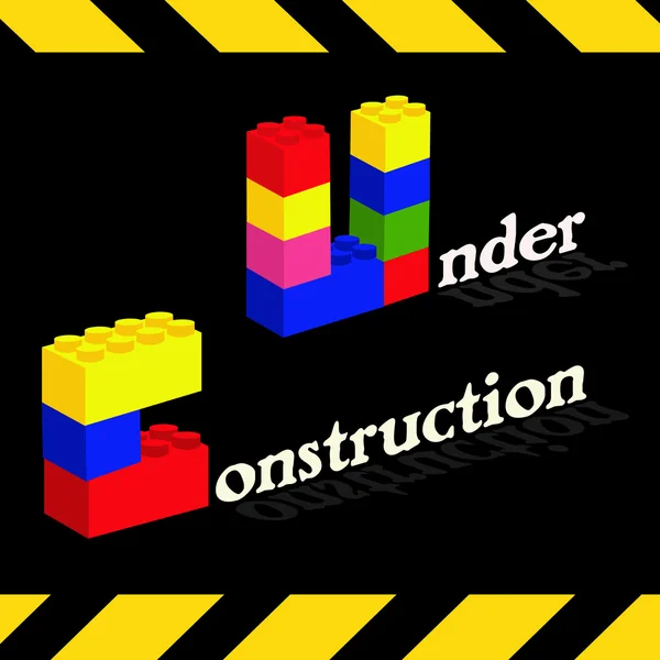 Under konstruktion med legos — Stockfoto