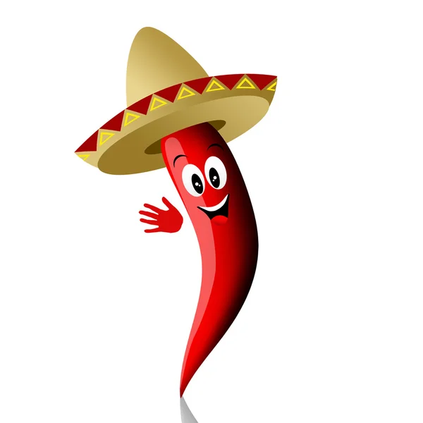 Red Pepper With Sombrero — Stock Photo, Image