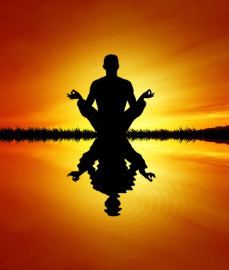 Yoga meditasyonundaki adam