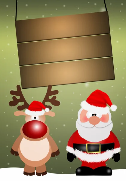 Mikołaja z reniferami Boże Narodzenie — Zdjęcie stockowe
