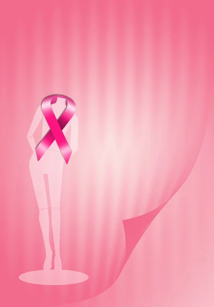 Πρόληψη του καρκίνου του μαστού με ροζ κορδέλα — Φωτογραφία Αρχείου