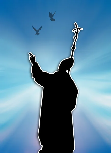 Pope silhouette — Stock Photo, Image