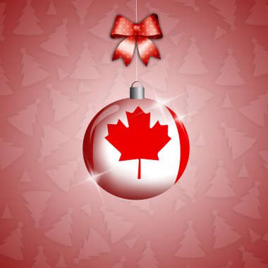 Kanada'nın bayrağı ile Noel top