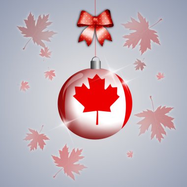 Kanada'nın bayrağı ile Noel top