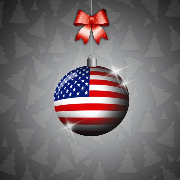 Bola de Navidad con Bandera de USA —  Fotos de Stock