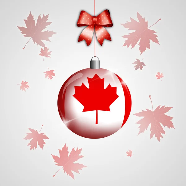 Balle de Noël avec le drapeau du Canada — Photo
