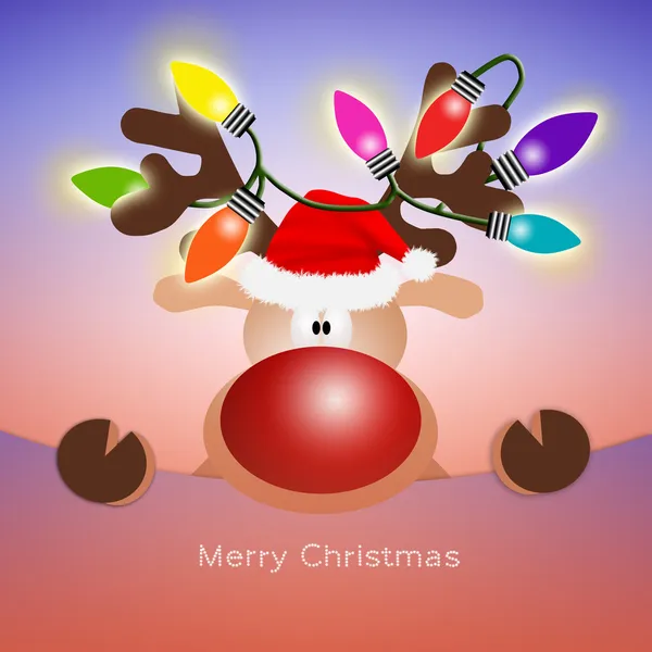 Reindeer with colorful lights — Stock Photo, Image