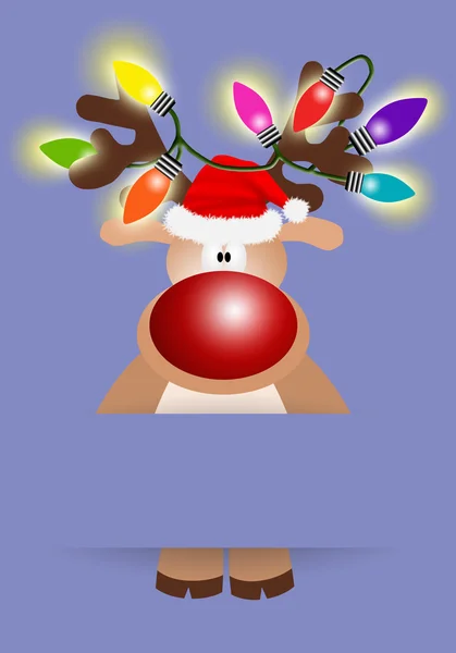 Reindeer with colorful lights — Stock Photo, Image