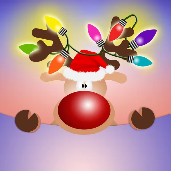 Reindeer with colorful lights — Stock Photo, Image