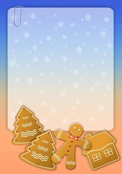 Kerstmenu met koekjes — Stockfoto