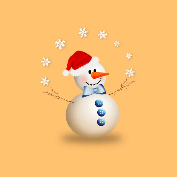 Sněhulák na veselé Vánoce — Stock fotografie