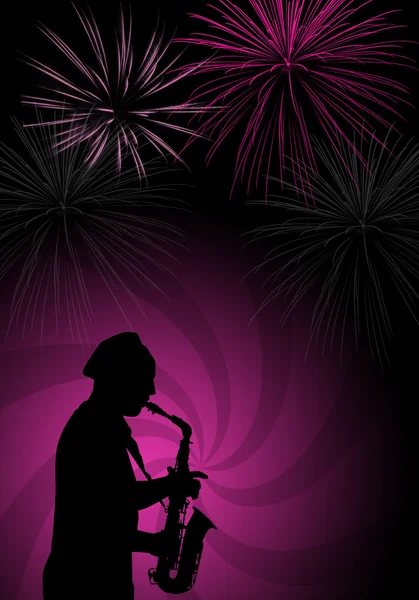 Saxofonist op feestje — Stockfoto