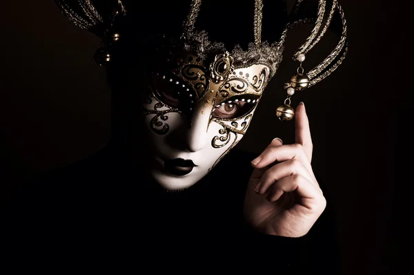 Porträtt med Venedig mask — Stockfoto