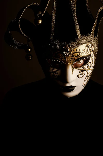 Retrato com máscara de Veneza — Fotografia de Stock