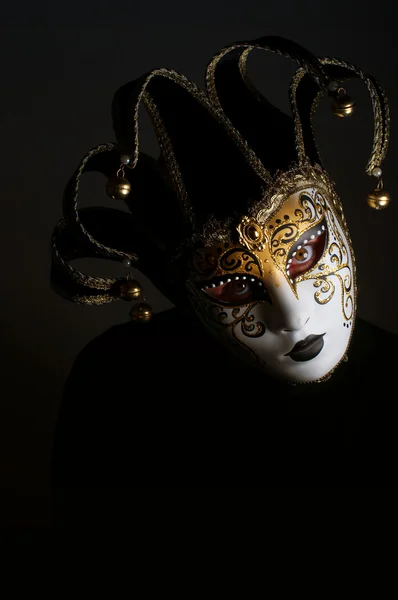 Portrait with Venice mask — Stock Photo, Image