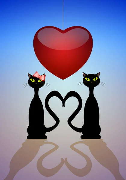 两只恋爱中的猫 — 图库照片