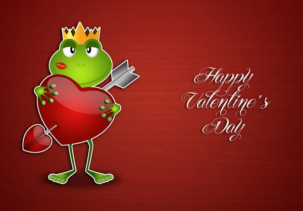 Frog With Heart for Valentine's Day — Stock Photo, Image