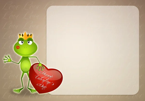 Śmieszne żaba w Walentynki — Zdjęcie stockowe