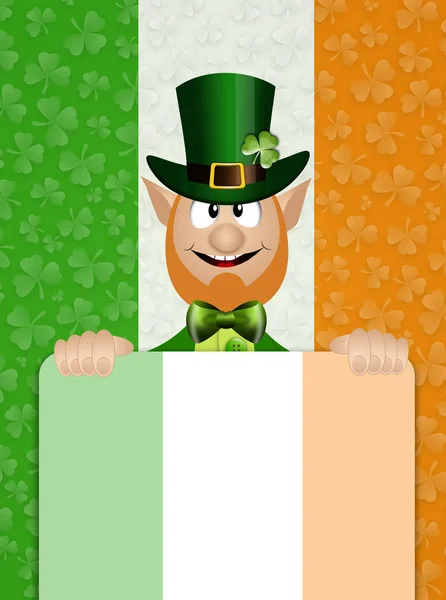 爱尔兰人与爱尔兰国旗 — 图库照片