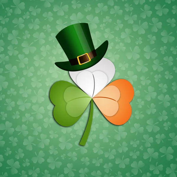 Irländska klöver med hatt för st. patrick's day — Stockfoto