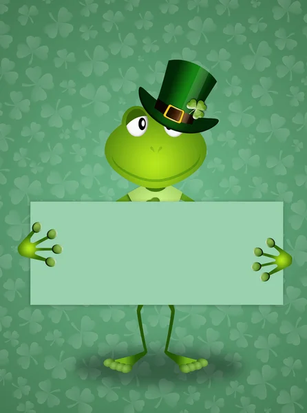 Зелена жаба в день Святого Патріка в — стокове фото