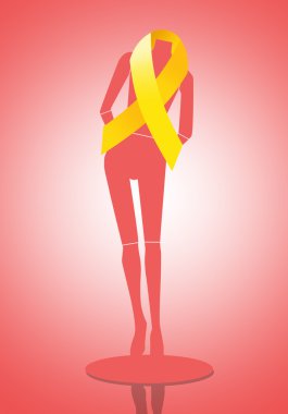 Yellow ribbon for endometriosis clipart