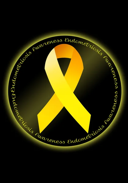 Żółta wstążka do świadomości endometriozy — Zdjęcie stockowe