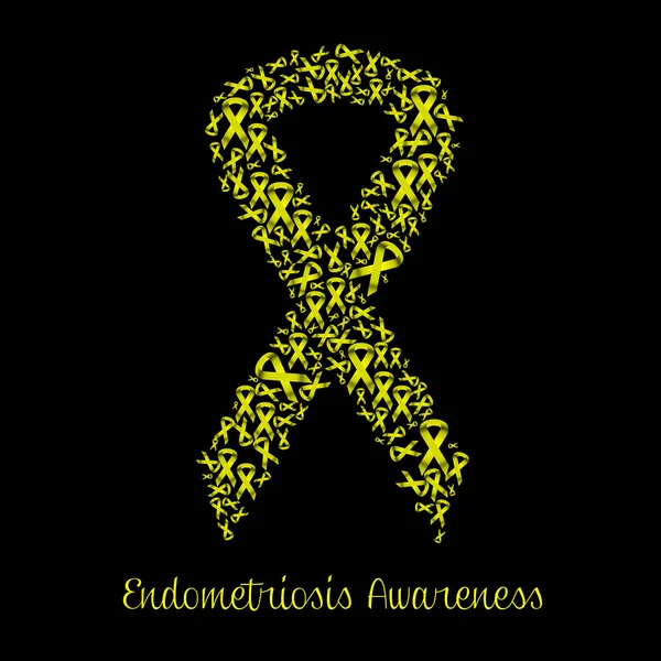 Yellow ribbon for endometriosis awareness — Stock Photo, Image