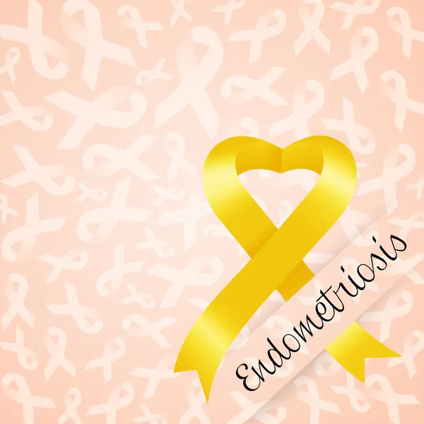 Yellow ribbon for Endometriosis — Stock Photo, Image