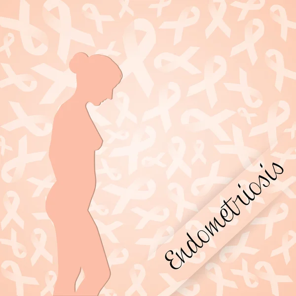 Endometriosis illustration with woman — Stock Photo, Image