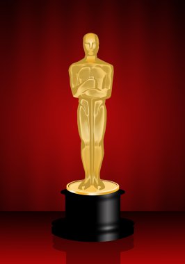 Kırmızı üzerinde Oscar heykelciği