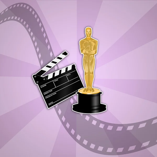 Illustration of Oscar Award with film — Stock Photo, Image
