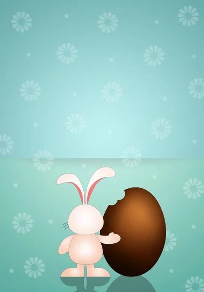 Bunny With Chocolate Egg background — Stock Photo, Image