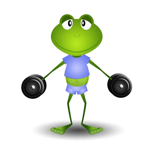 Frosch macht Fitness — Stockfoto