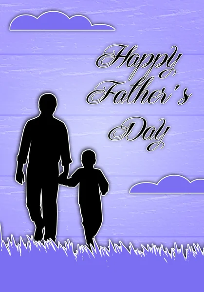 Father And Son silhouette for Father's Day — Stock Photo, Image