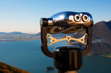 Binocular observation Iseo lake clipart