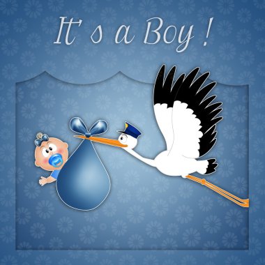 stork ile yeni doğan kartpostal