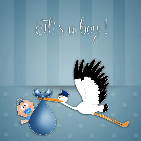 Az újszülött baba fiú gólya — Stock Fotó