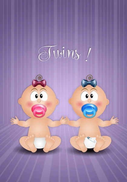 Gêmeos masculinos e femininos para o nascimento — Fotografia de Stock