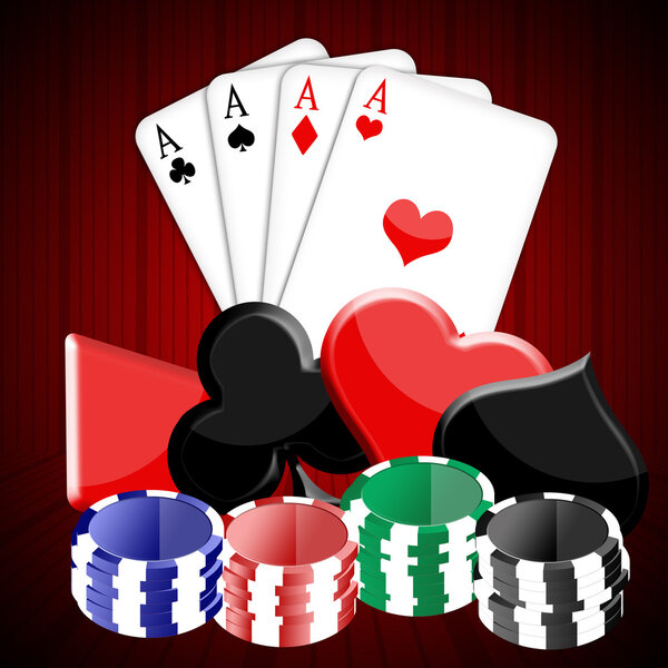 Playing card with dice in Casino