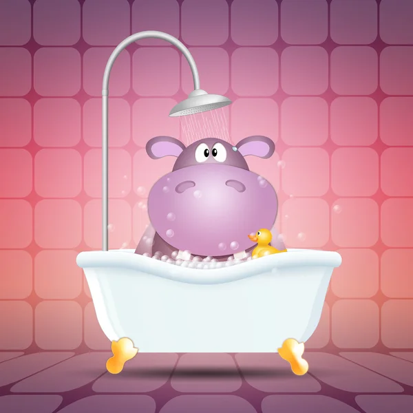 Hipopotam w kąpieli — Zdjęcie stockowe