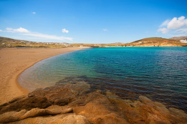 Plaży Ftelia w Mykonos, Grecja — Zdjęcie stockowe